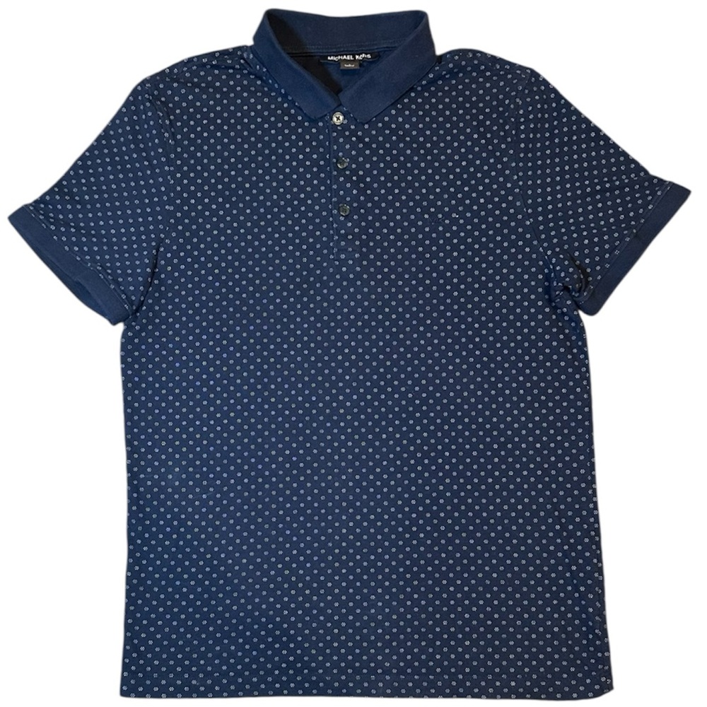 Michael Kors Men's Navy Blue Polo Shirt Short Sleeve Cotton Logo Size Small